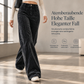 Damen Freizeit-High-Waist-Cordhose mit weitem Bein