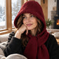 Damen 2-in-1 Thermo-Strickschal mit Kapuze
