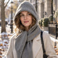 Damen 2-in-1 Thermo-Strickschal mit Kapuze