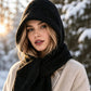 Damen 2-in-1 Thermo-Strickschal mit Kapuze