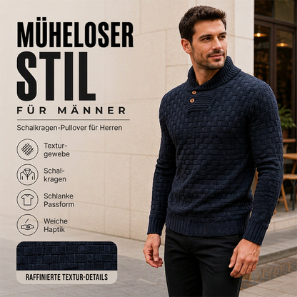 Klassischer Schalkragenpullover für Herren