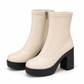 Damen Plateau-Stiefeletten mit klobigem Absatz für Herbst und Winter