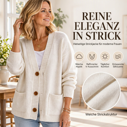 Damen Cardigan mit V-Ausschnitt und lockerer Passform