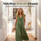 🌿✨ 50% Rabatt! Luftiges Casual Maxikleid mit V-Ausschnitt & Rüschen – Sommerlich, Leicht & Vielseitig für Freizeit & Urlaub