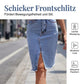Damen-Jeansrock mit hoher Taille und Schlitz vorne