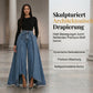 👖 Damen Hochtaillierte Weitbein-Jeans mit High-Low-Saum – moderner Look, figurschmeichelnd & vielseitig kombinierbar