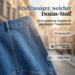 Ausgestellter Midi-Rock aus Denim im Meerjungfrauen-Stil