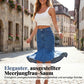 Ausgestellter Midi-Rock aus Denim im Meerjungfrauen-Stil