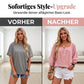 Damen Leinenbluse mit eckigem Ausschnitt und 3/4-Ärmeln