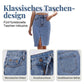 Damen-Jeansrock mit hoher Taille und Schlitz vorne
