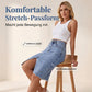 Damen-Jeansrock mit hoher Taille und Schlitz vorne
