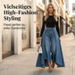 👖 Damen Hochtaillierte Weitbein-Jeans mit High-Low-Saum – moderner Look, figurschmeichelnd & vielseitig kombinierbar