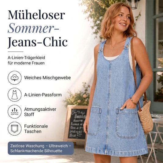 🔥 🔥NEU + 50% RABATT + 50.000+ verkauft ⌛Neue Angebote-Lässiges Jeans-Trägerkleid für Damen